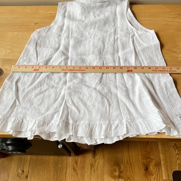 SCANDAL ITALY TOP NWT S BREATHABLE LINEN BABYDOLL CROCHET LACE COASTAL CHIC - Picture 10 of 13